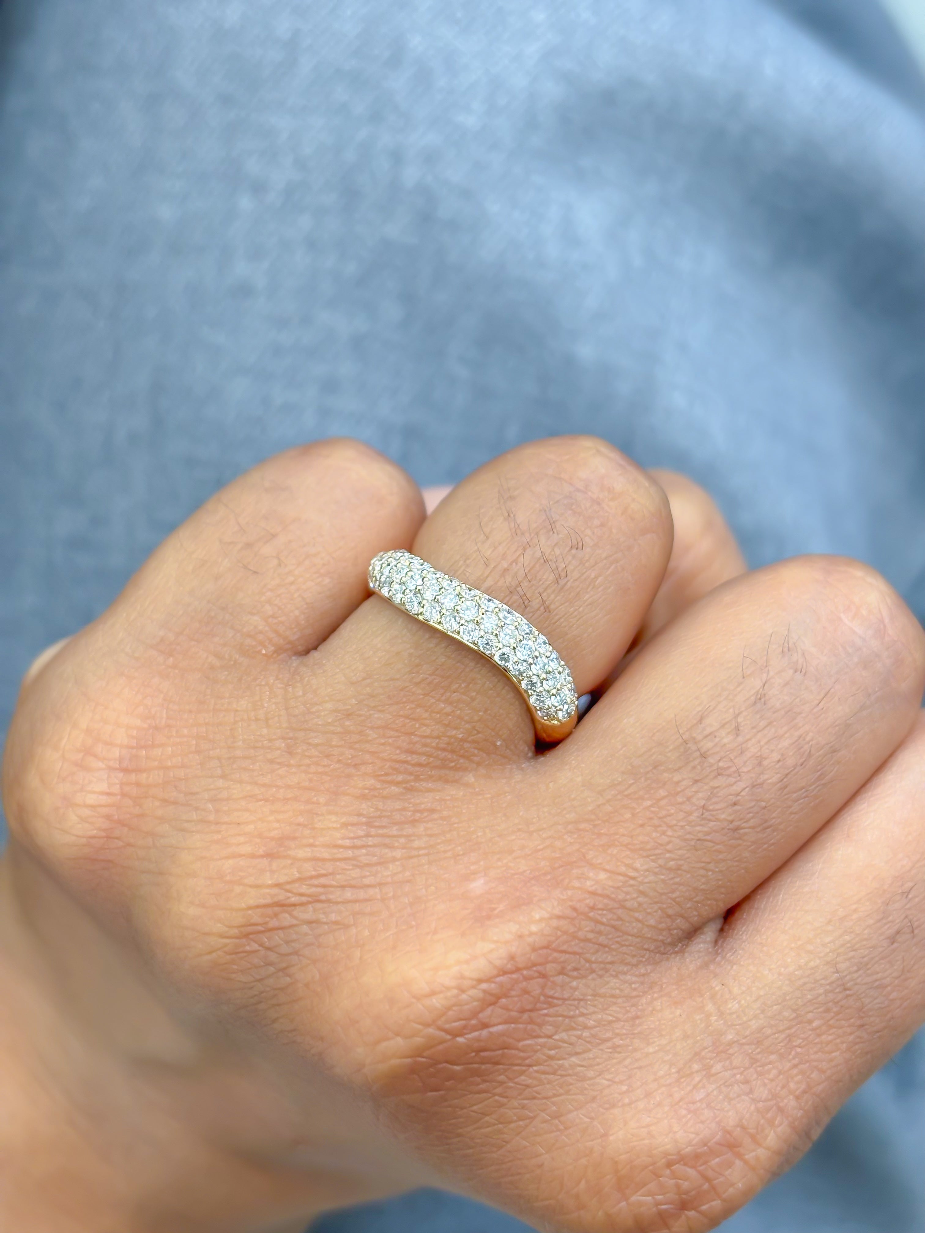 JPRG-3988/9779 Lab Grown Diamond Wave Half Ring | 14K