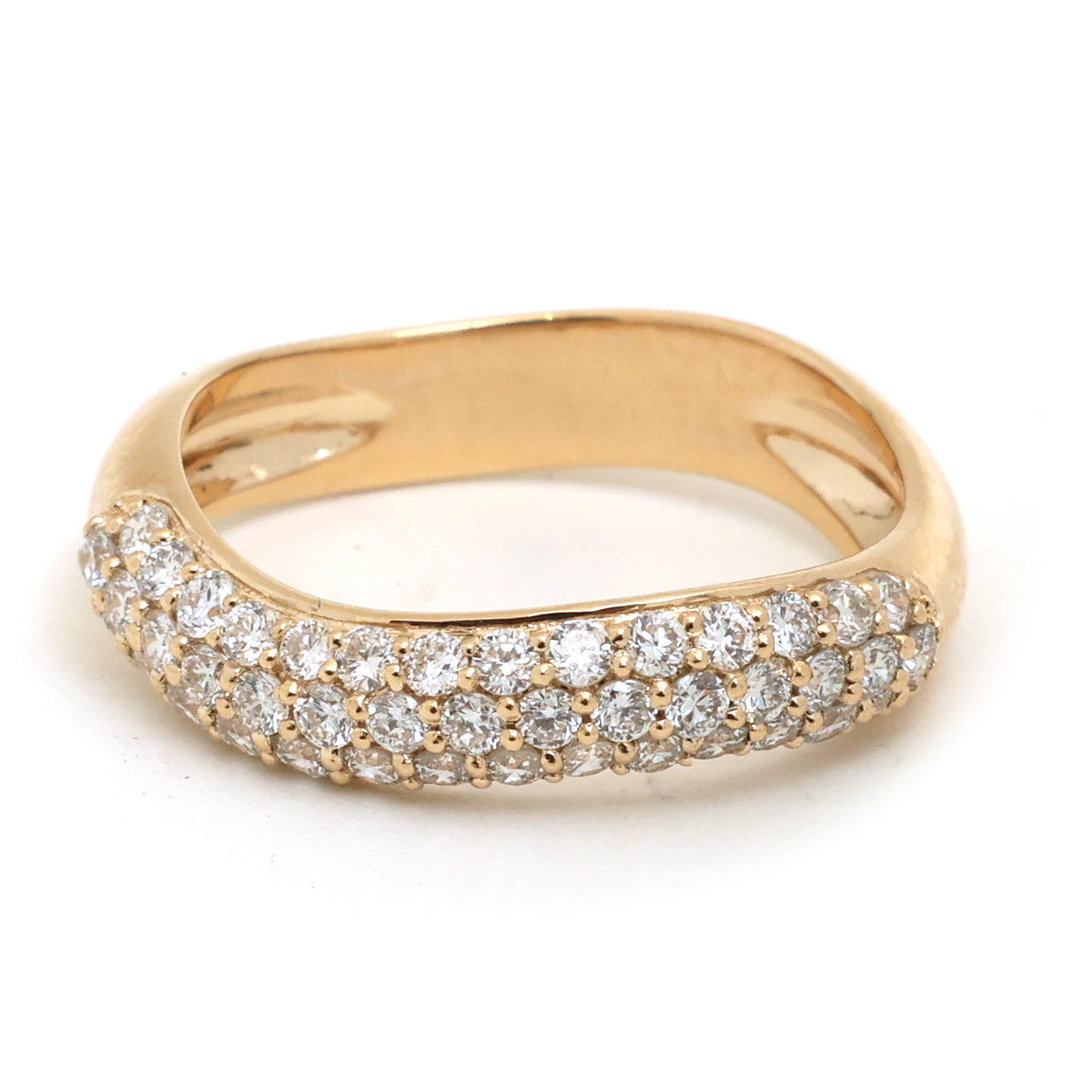 JPRG-3988/9779 Lab Grown Diamond Wave Half Ring | 14K