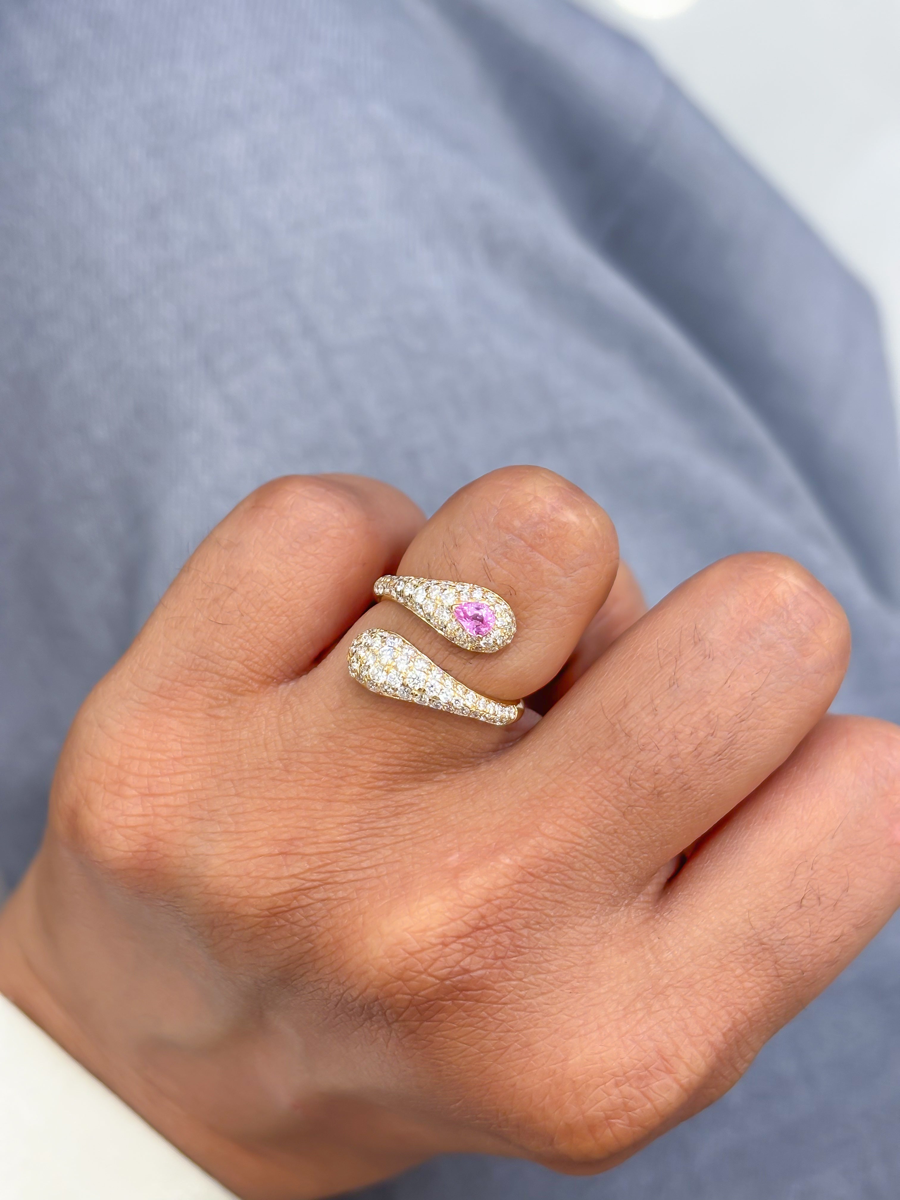 JPRG-3991/9782 Pink Sapphire Diamond Ring | 18K