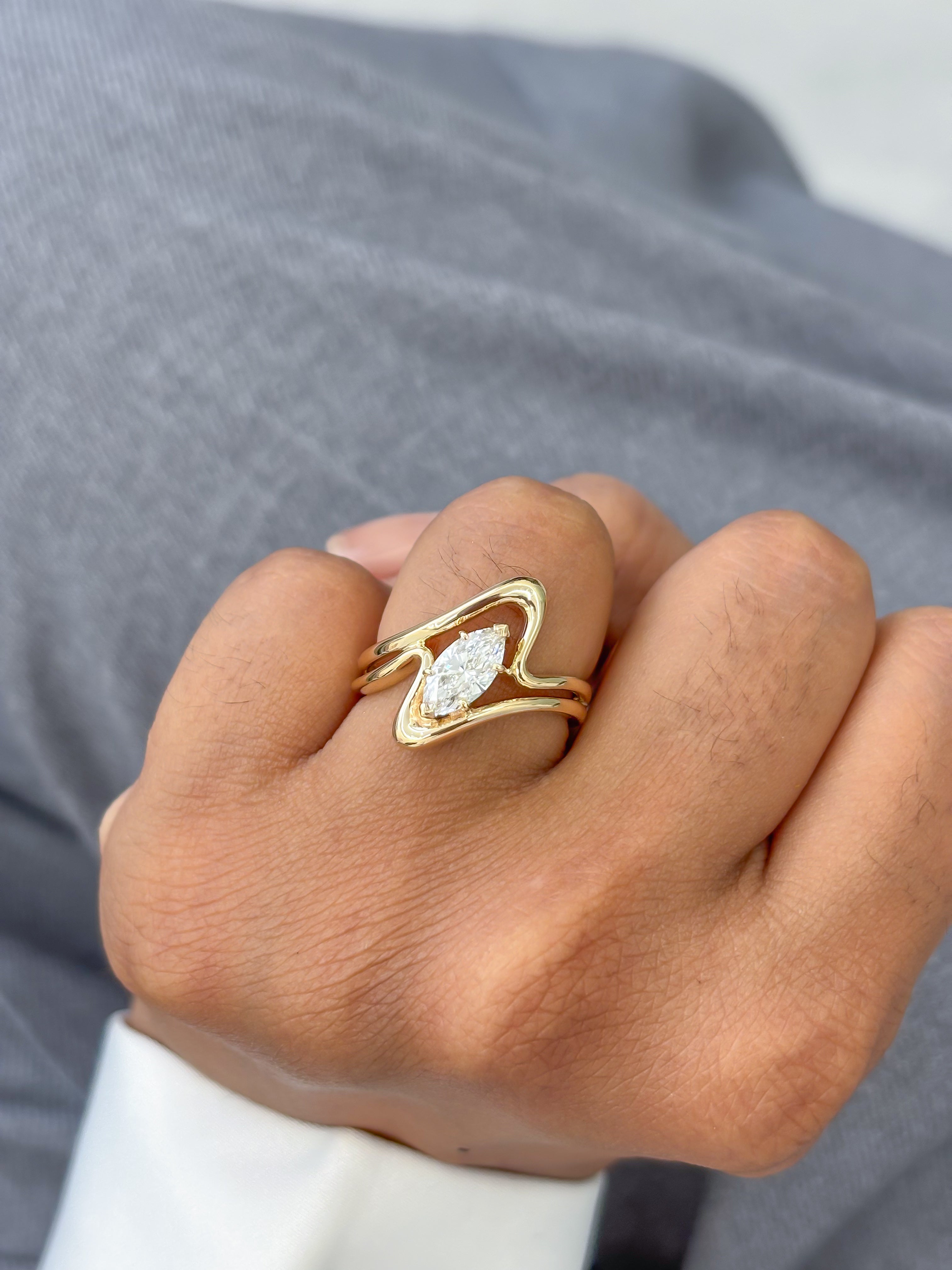 JPRG-4019/9842 Lab Grown Diamond Marquise Ring | 14K