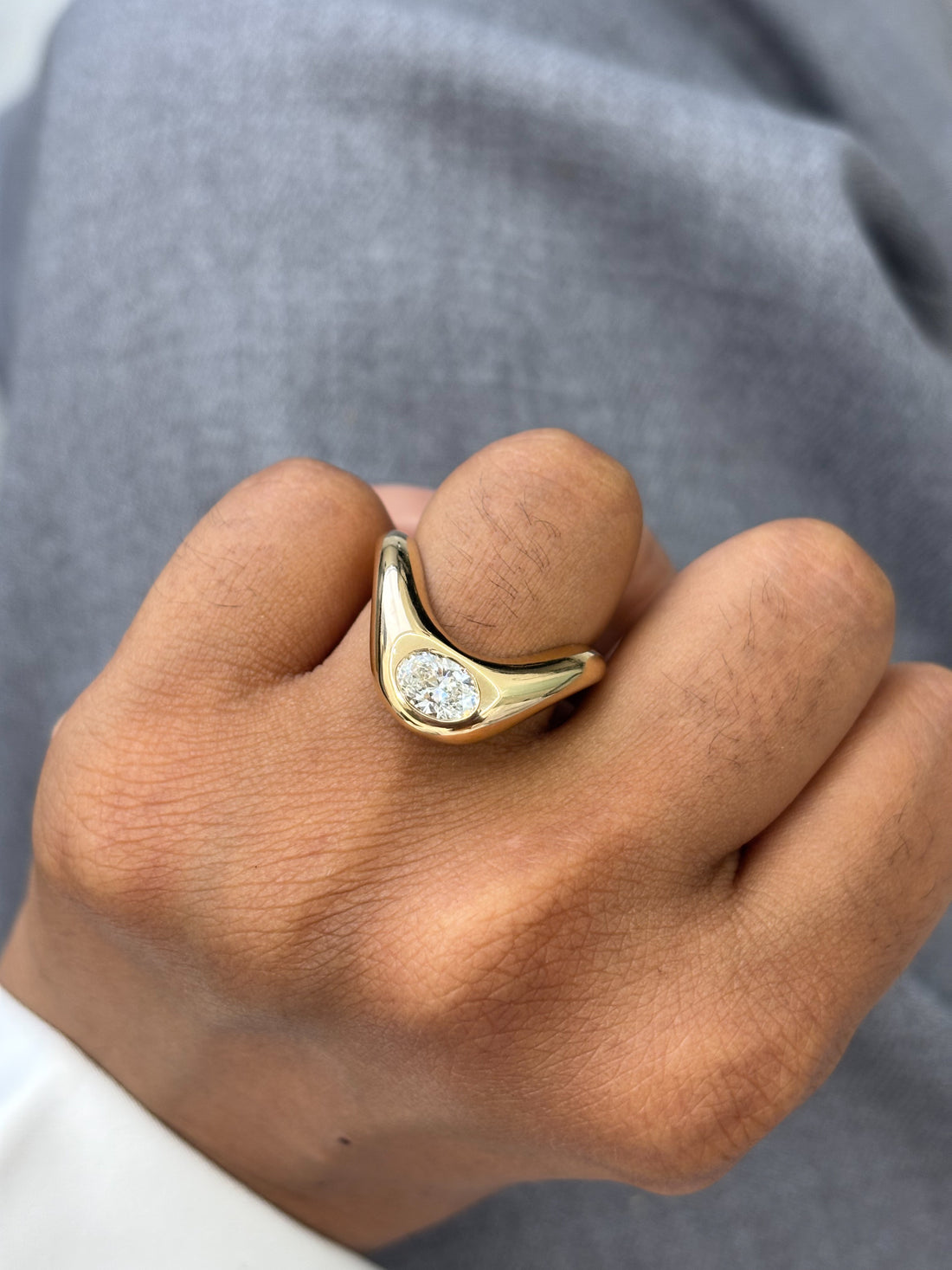 JPRG-4023/9846 Lab Grown Diamond Oval Wave Ring | 14K