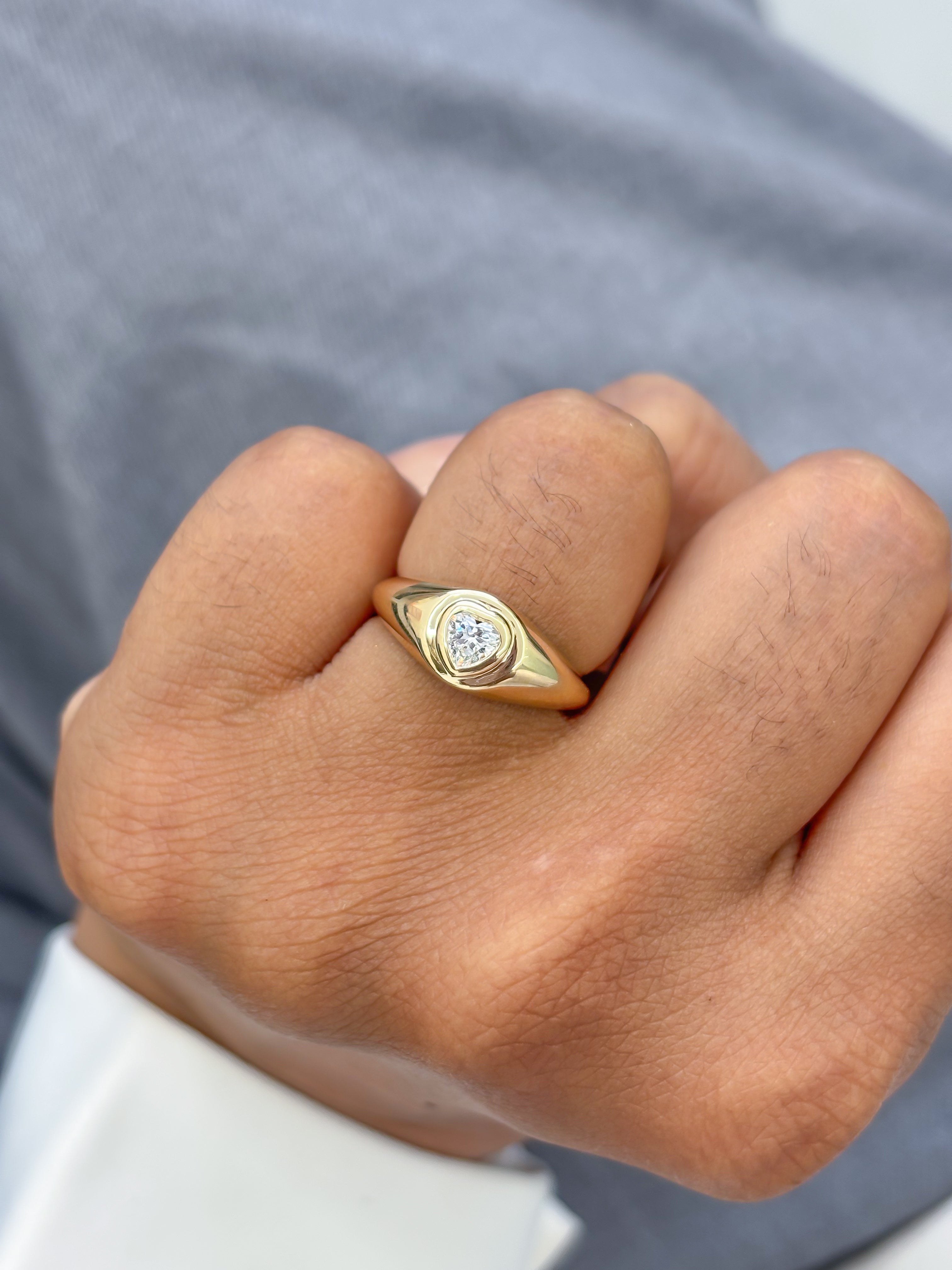 JPRG-4026/9849 Lab Grown Diamond Heart Pinky Ring | 14K