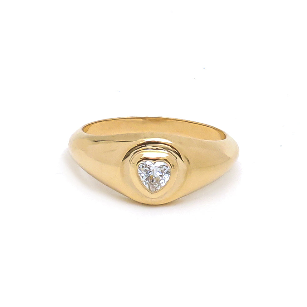 JPRG-4026/9849 Lab Grown Diamond Heart Pinky Ring | 14K