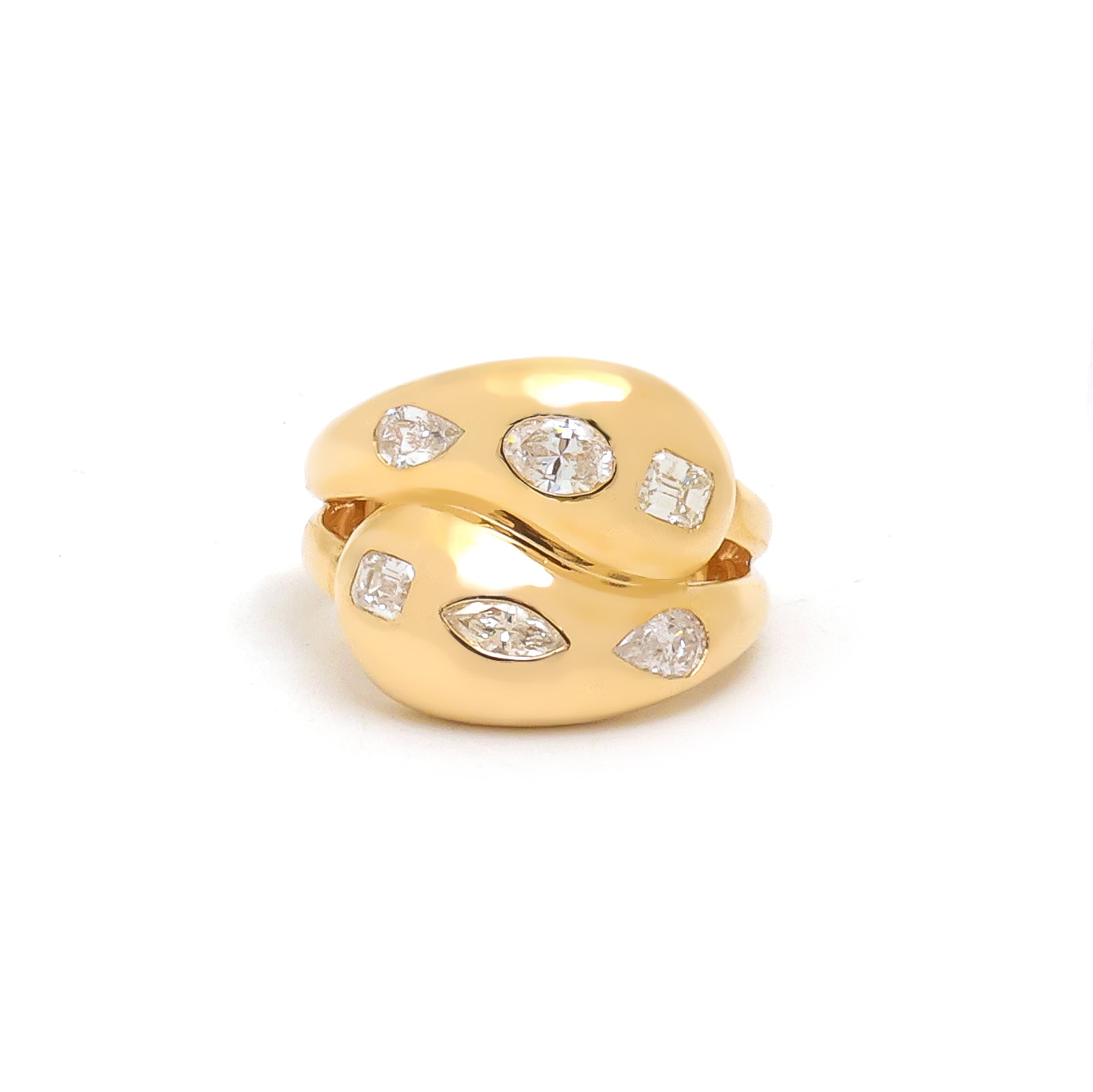 JPRG-4029/9852 Diamond Fancy Wave Ring | 18K