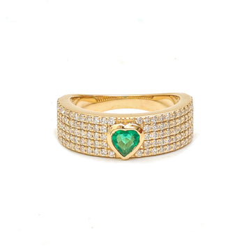JPRG-4030/9873 Emerald Diamond Ring | 14K