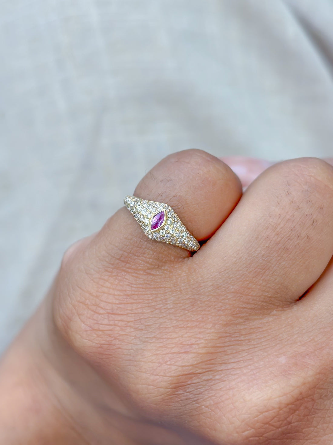 JPRG-4031/9874 Pink Sapphire Diamond Ring | 18K