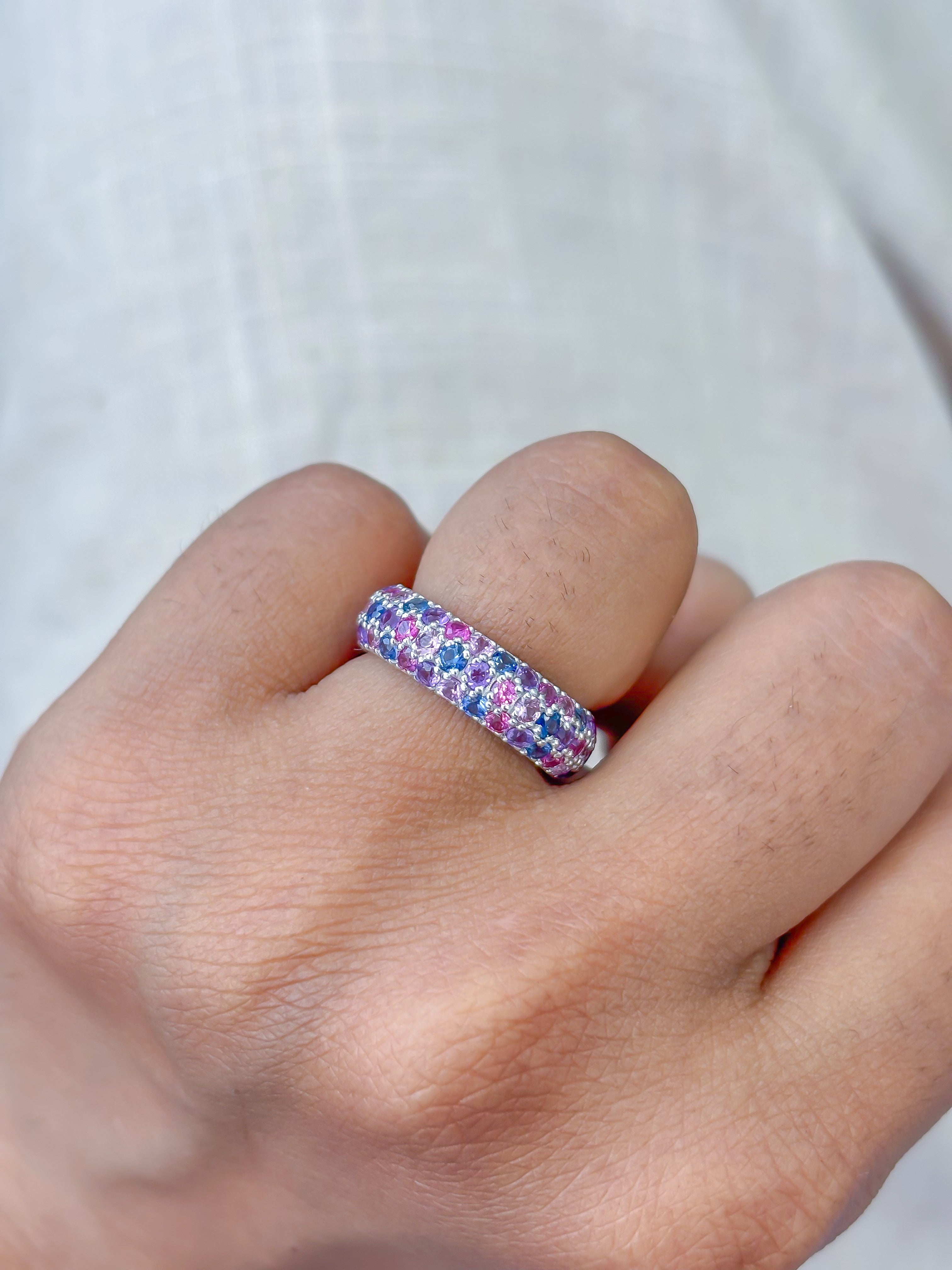 JPRG-4034/9877 Rainbow Sapphire Ring | 14K