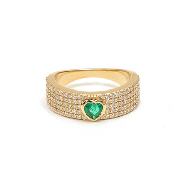 JPRG-4037/9880 Emerald Diamond Ring | 14K