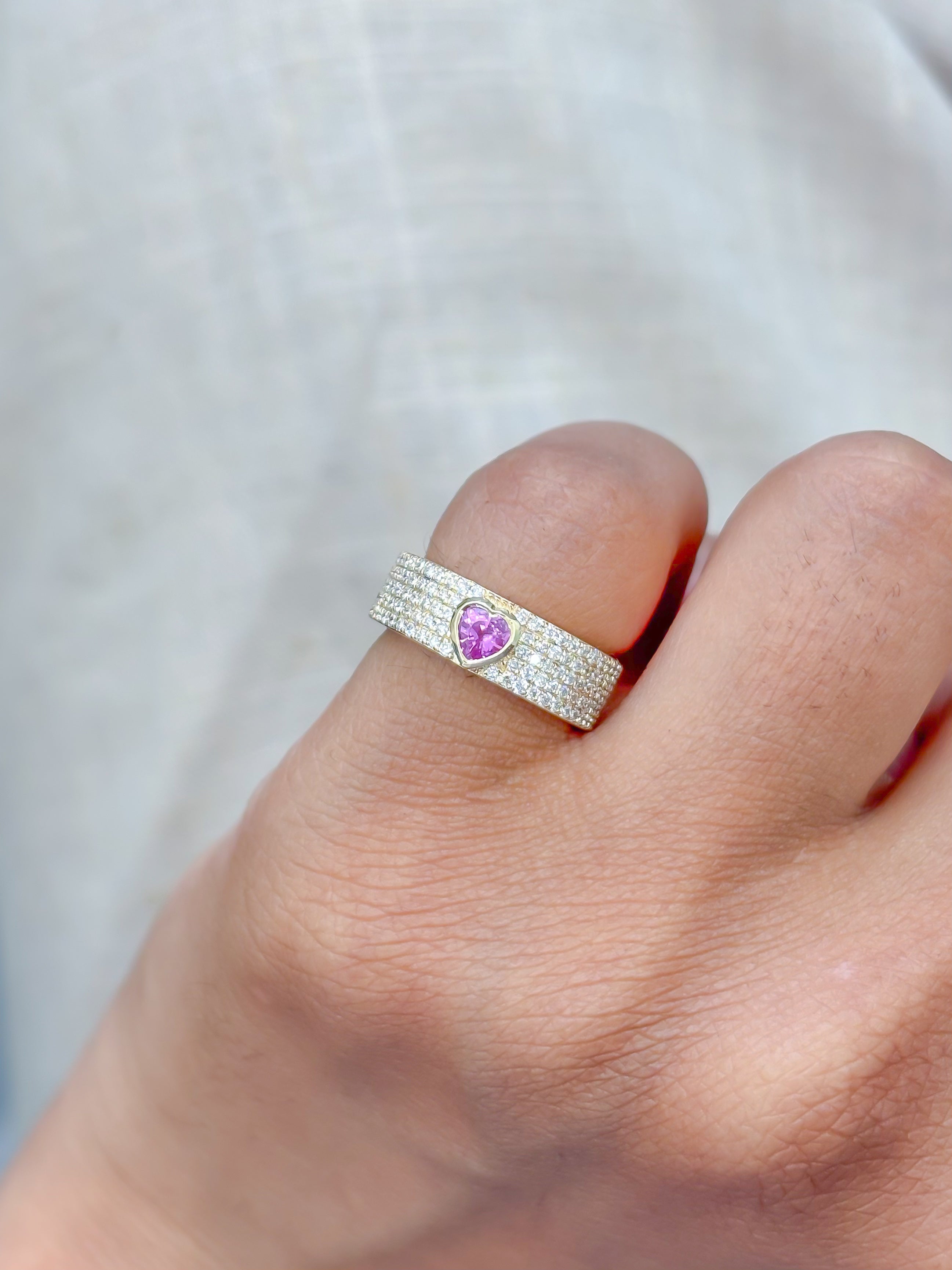 JPRG-4038/9881 Pink Sapphire Diamond Ring | 14K