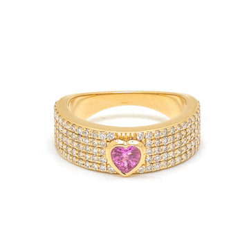 JPRG-4038/9881 Pink Sapphire Diamond Ring | 14K