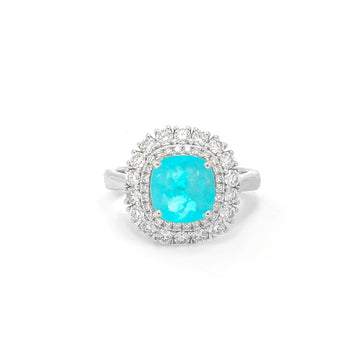 JPRG-4054/9917 Paraiba Tourmaline Diamond Ring | 18K