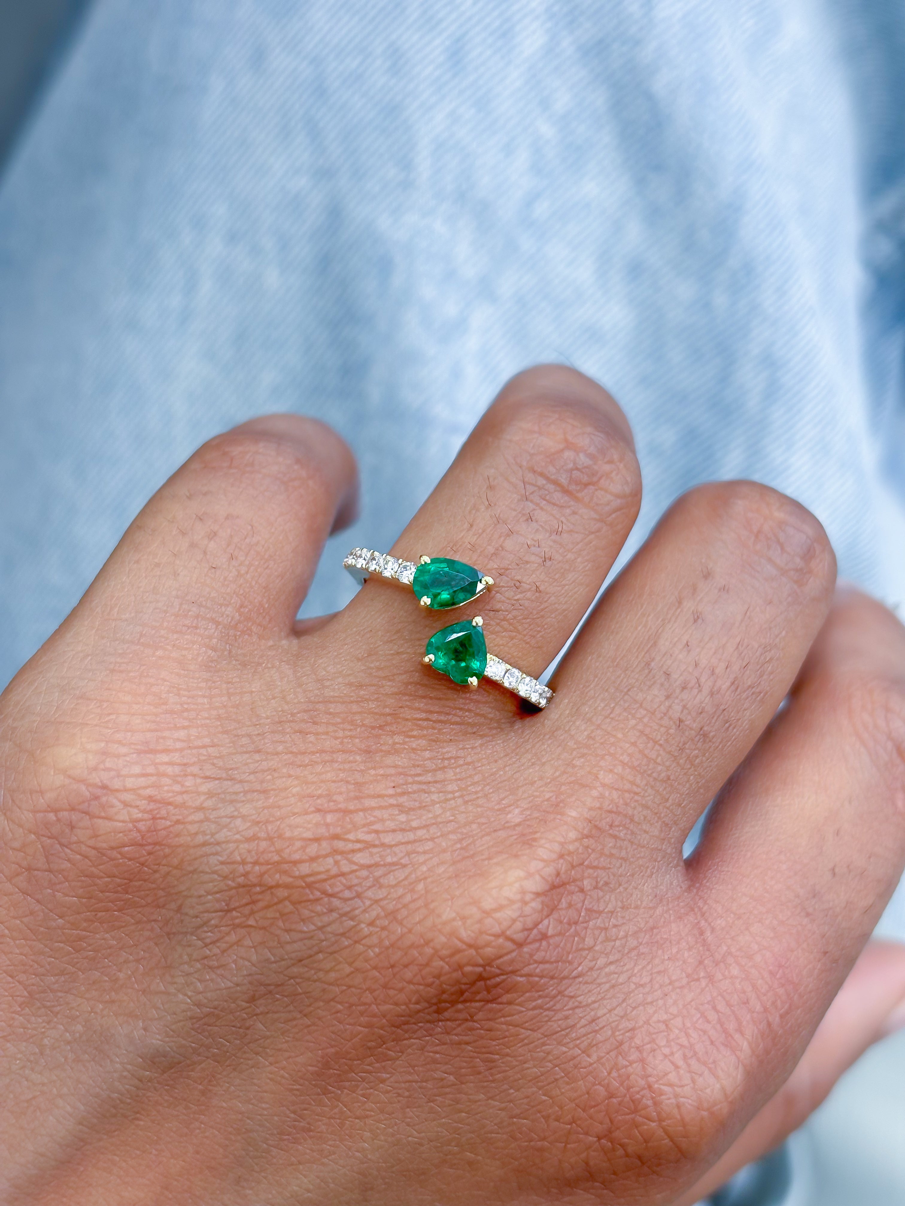 JPRG-4056/9919 Emerald Diamond Ring | 18K