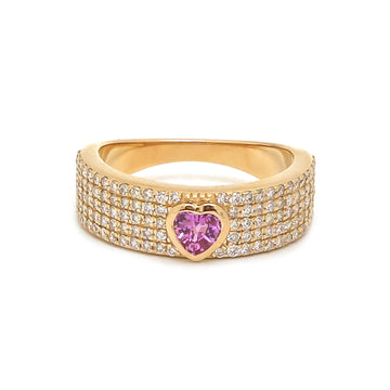 JPRG-4060/9940 Pink Sapphire Diamond Ring | 14K