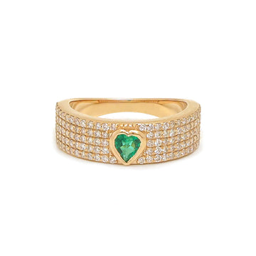 JPRG-4065/9943 Emerald Diamond Ring | 14K