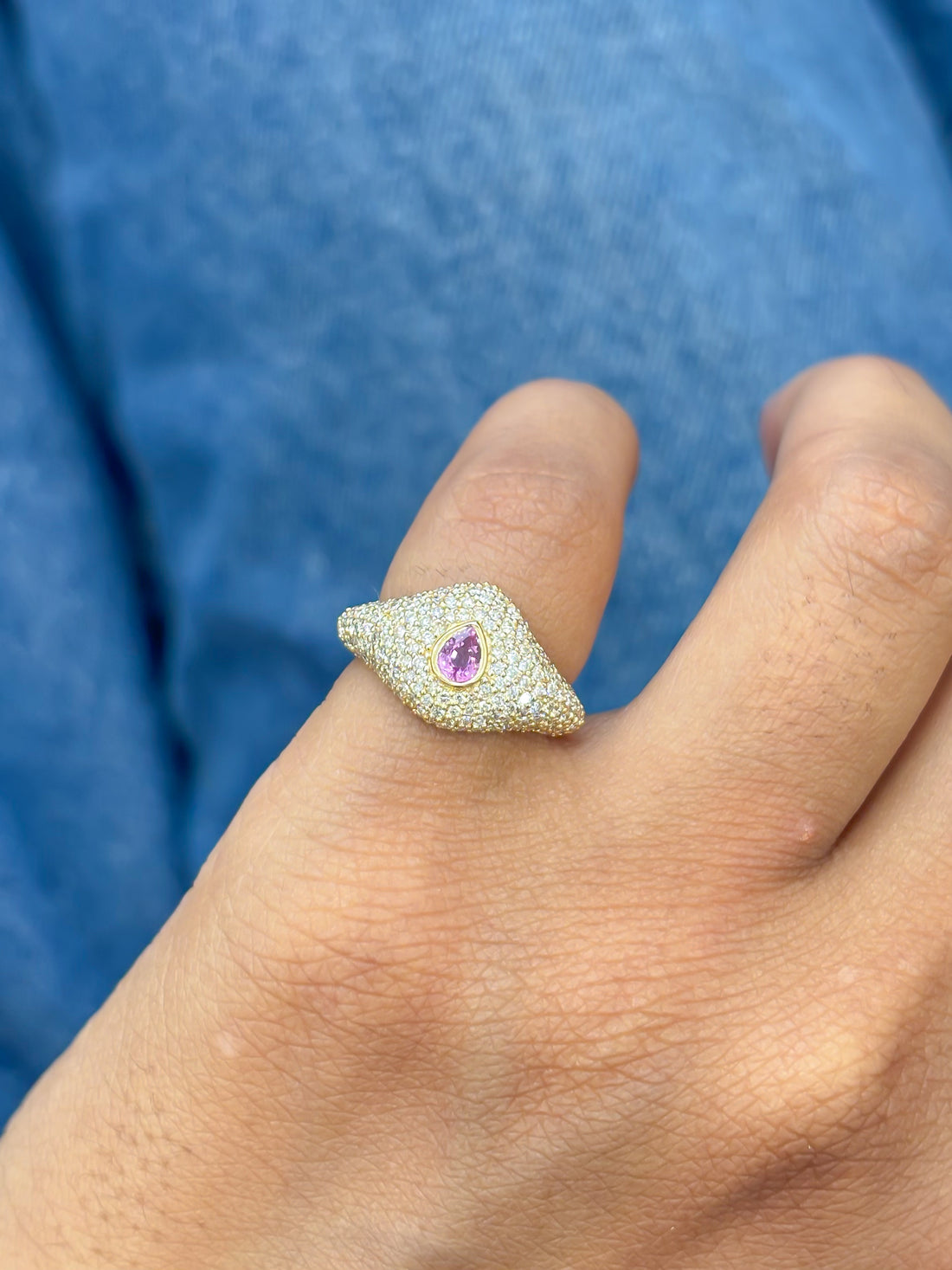 JPRG-4068/9948 Pink Sapphire Diamond Ring | 18K