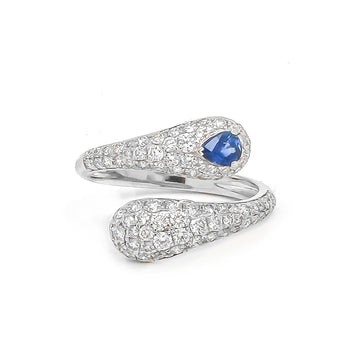 JPRG-4069/9949 Blue Sapphire Diamond Ring | 18K
