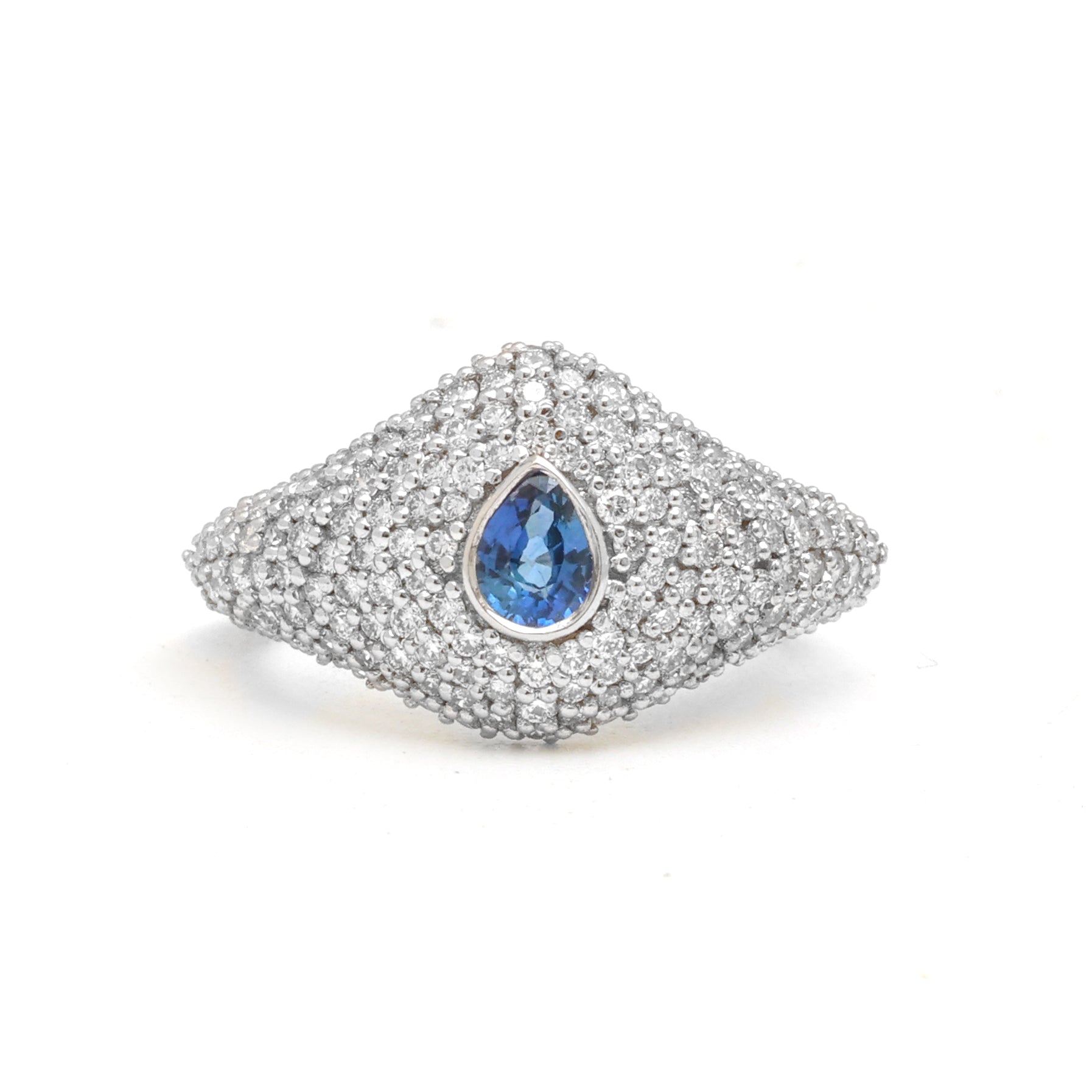 JPRG-4096/10019 Blue Sapphire Diamond Ring | 18K