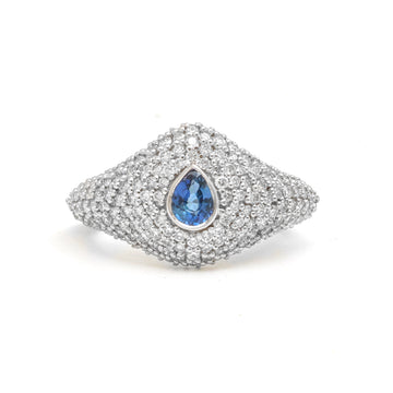 JPRG-4096/10019 Blue Sapphire Diamond Ring | 18K