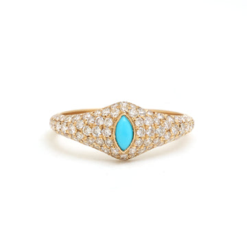 JPRG-4100/10023 Turquoise Diamond Ring | 18K