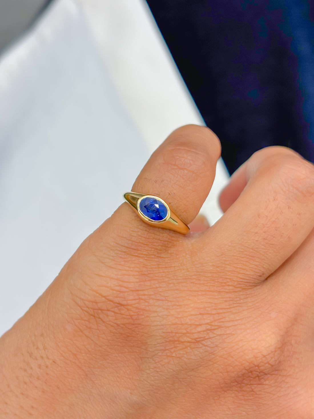 JPRG-4110/10072 Blue Sapphire Ring | 14K