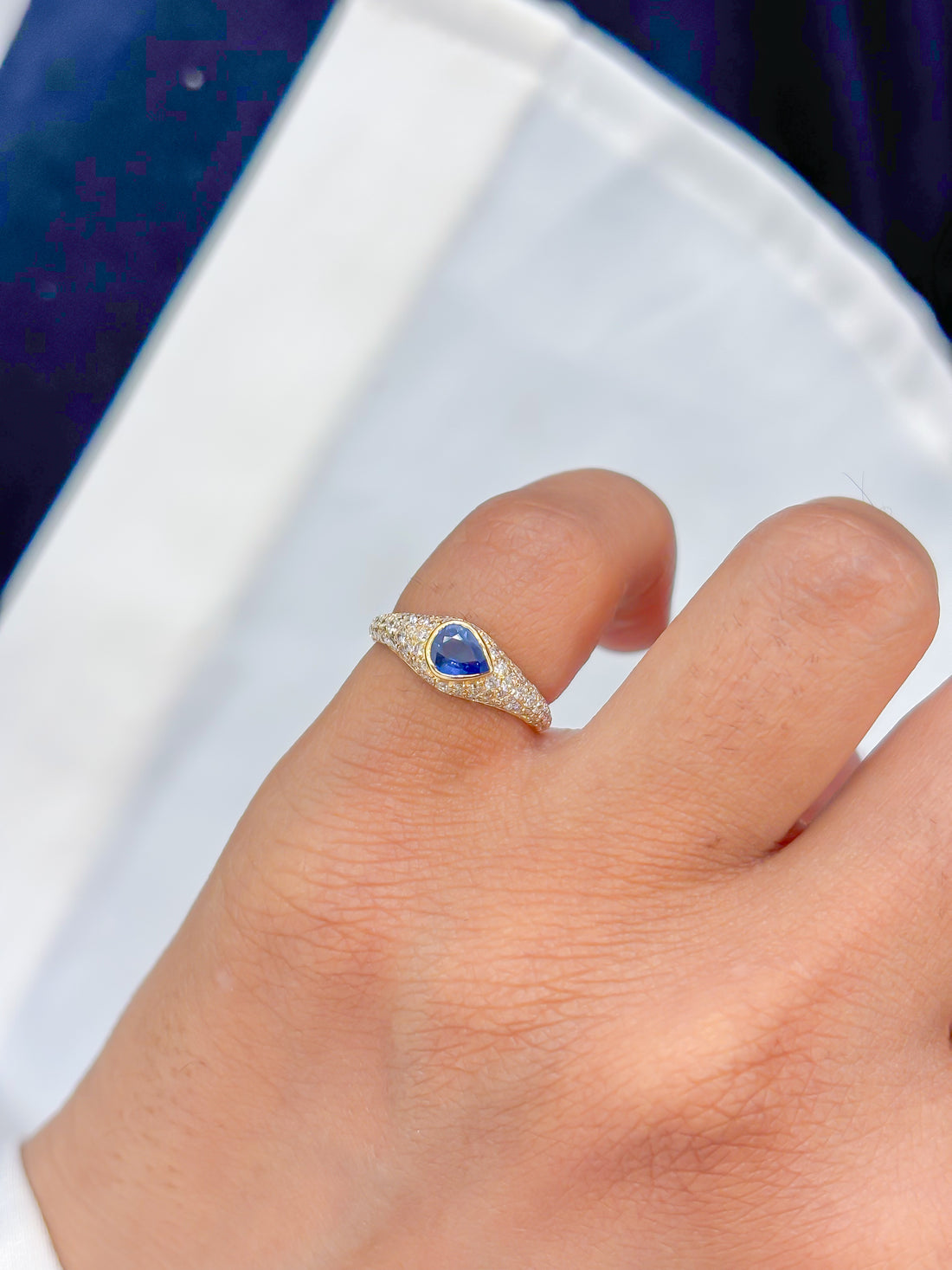 JPRG-4114/10076 Blue Sapphire Diamond Ring | 18K