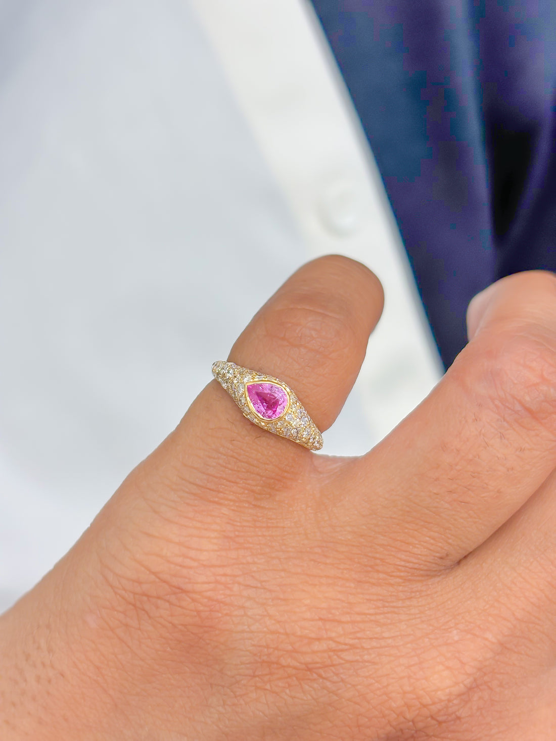 JPRG-4115/10077 Pink Sapphire Diamond Ring | 18K