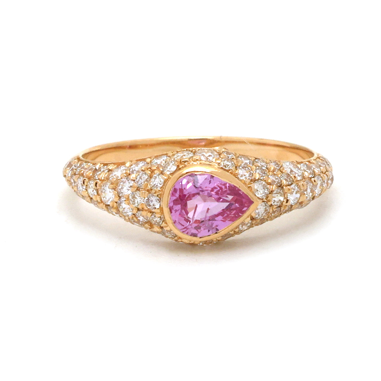 JPRG-4115/10077 Pink Sapphire Diamond Ring | 18K