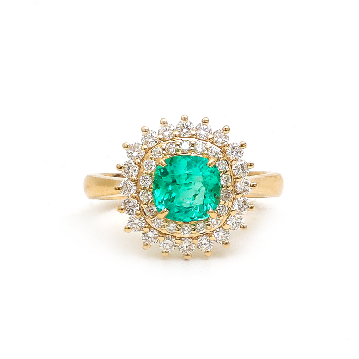JPRG-4135/10133 Colombian Emerald Diamond Ring | 18K