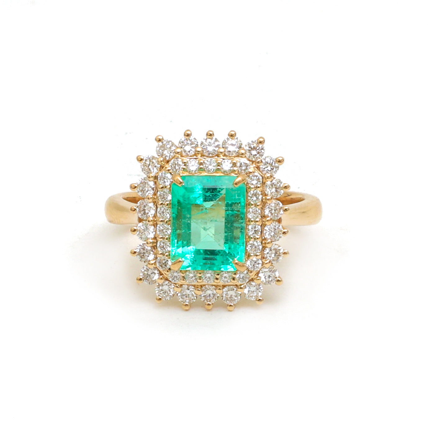 JPRG-4137/10135 Colombian Emerald Diamond Ring | 18K