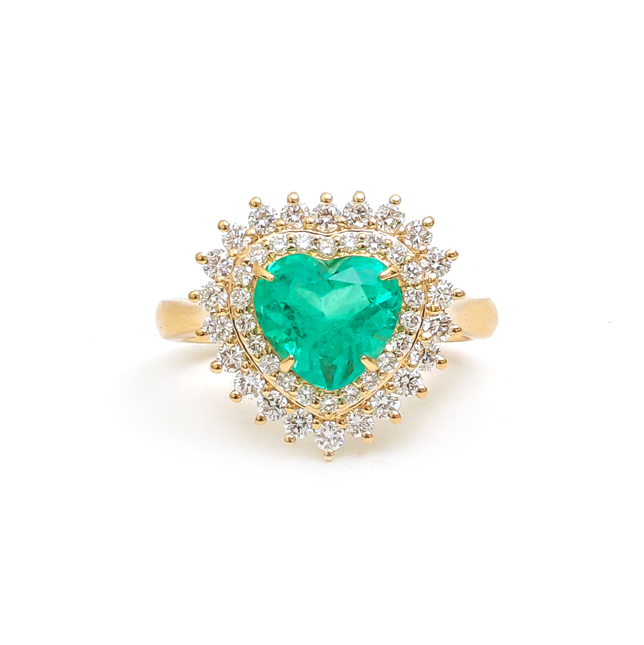 JPRG-4138/10136 Colombian Emerald Diamond Ring | 18K