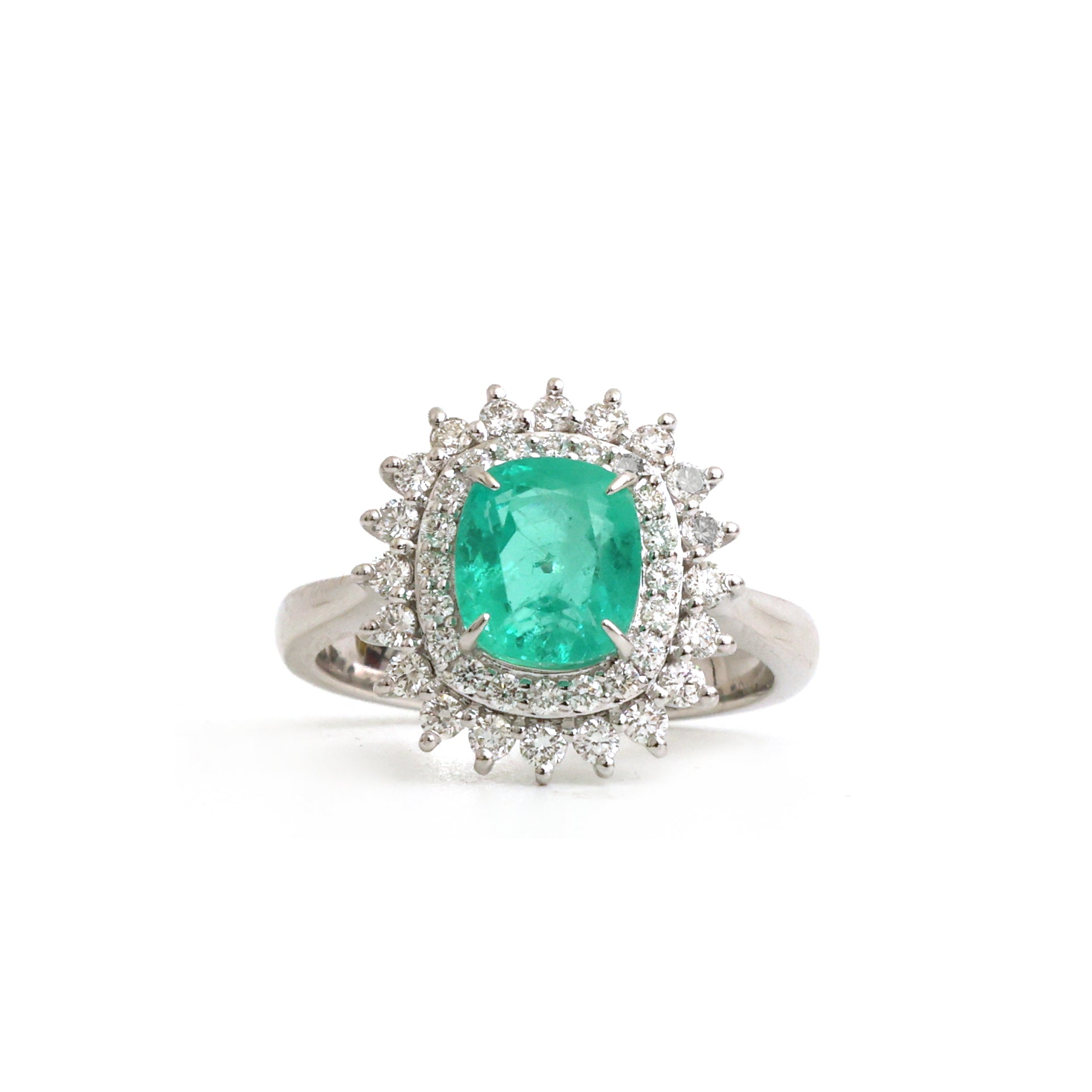 JPRG-4152/10189 Colombian Emerald Diamond Ring | 18K