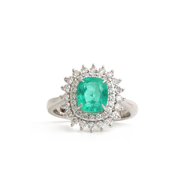 JPRG-4152/10189 Colombian Emerald Diamond Ring | 18K
