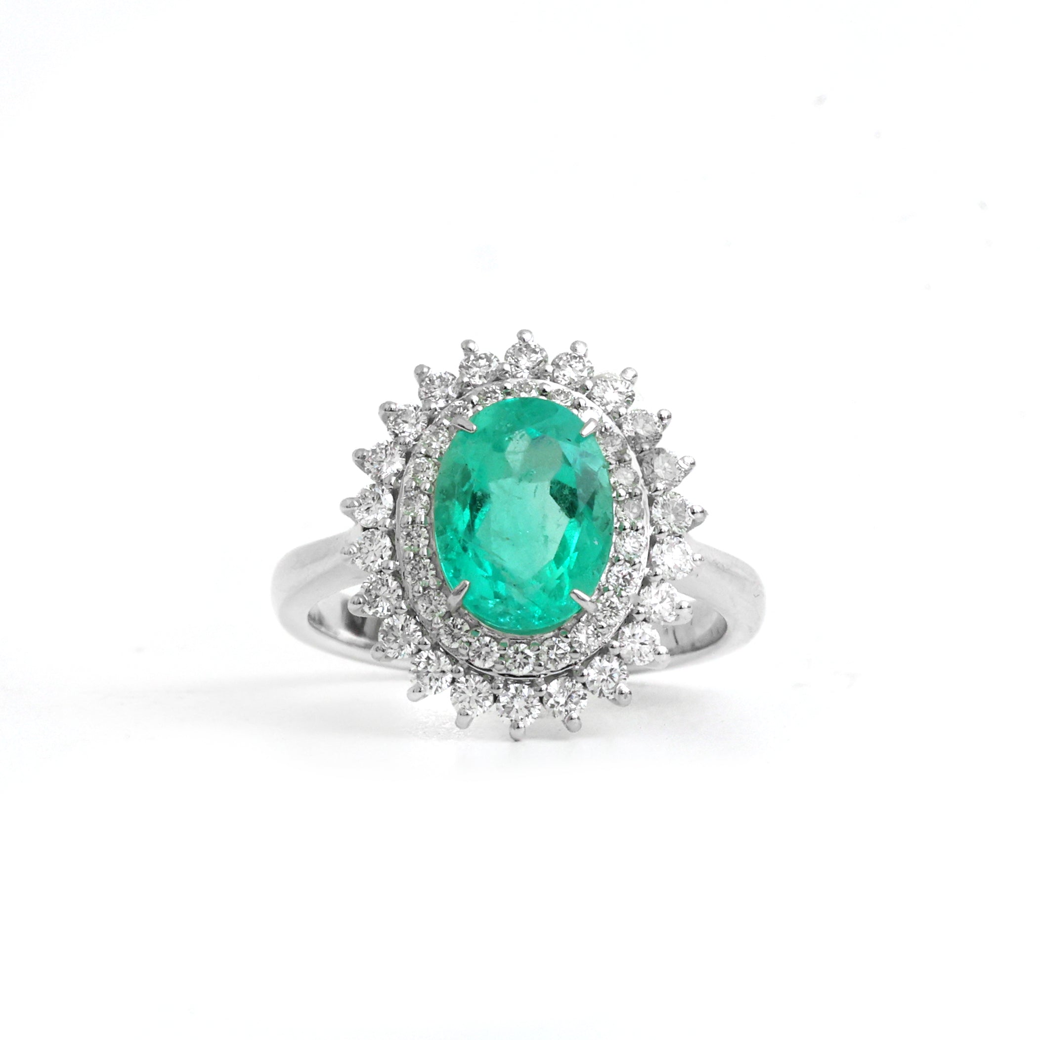 JPRG-4154/10191 Colombian Emerald Diamond Ring | 18K