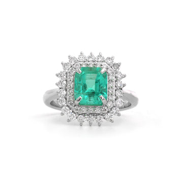 JPRG-4155/10192 Colombian Emerald Diamond Ring | 18K