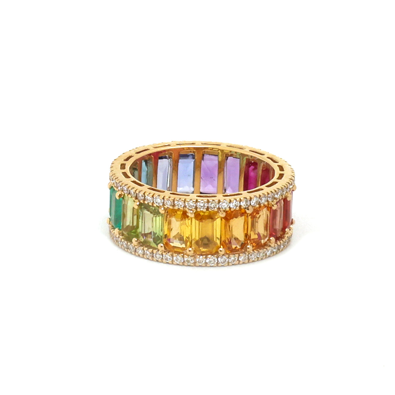 JPRG-4159/10197 Rainbow Sapphire Diamond Ring | 14K