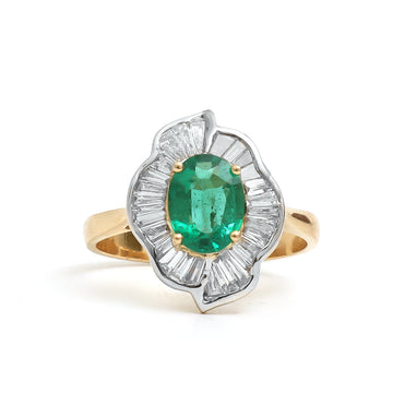 JPRG-4160/10202 Emerald Diamond Ring | 18K