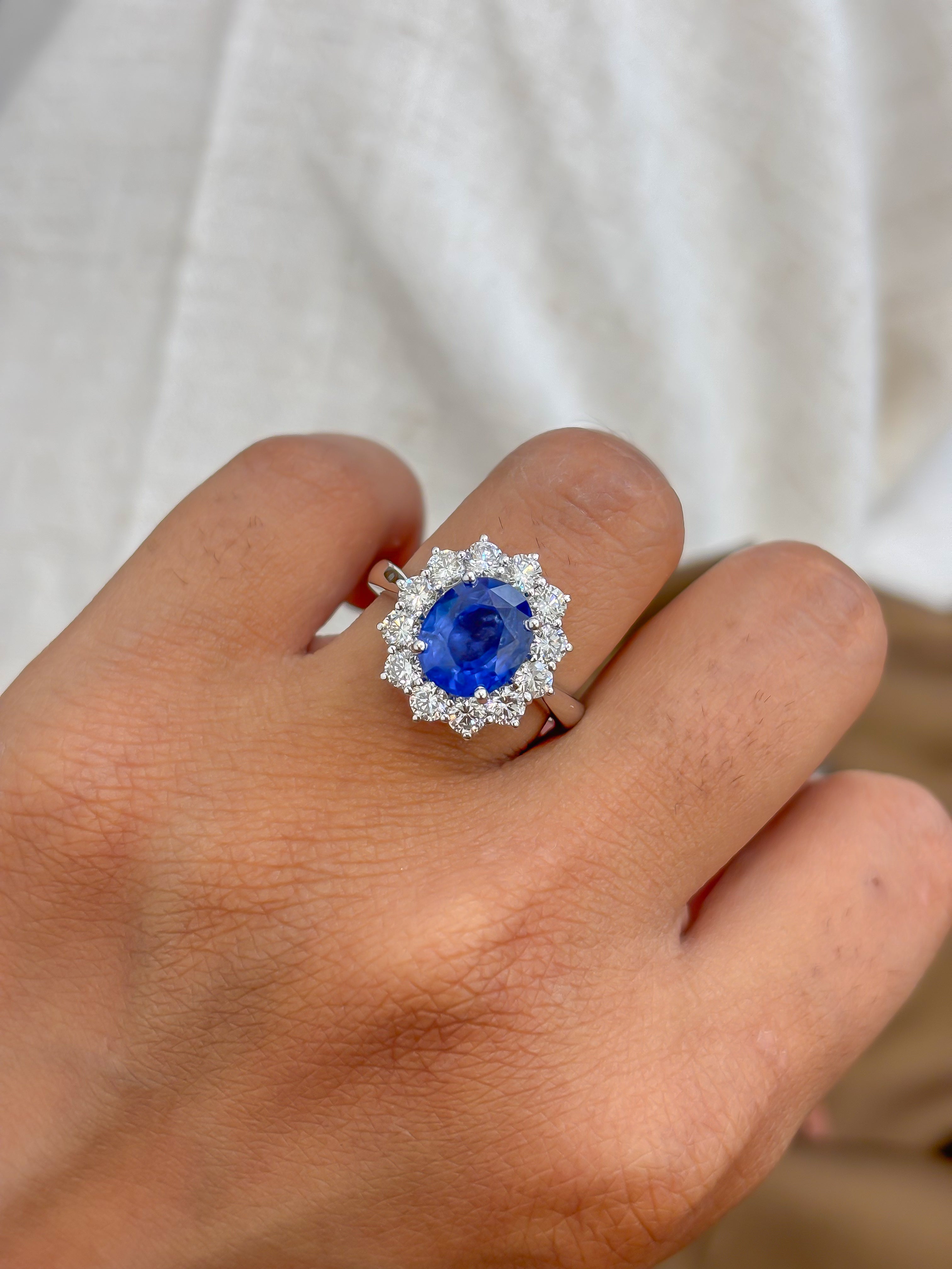 JPRG-4162/10206 Blue Sapphire Diamond Ring | 18K