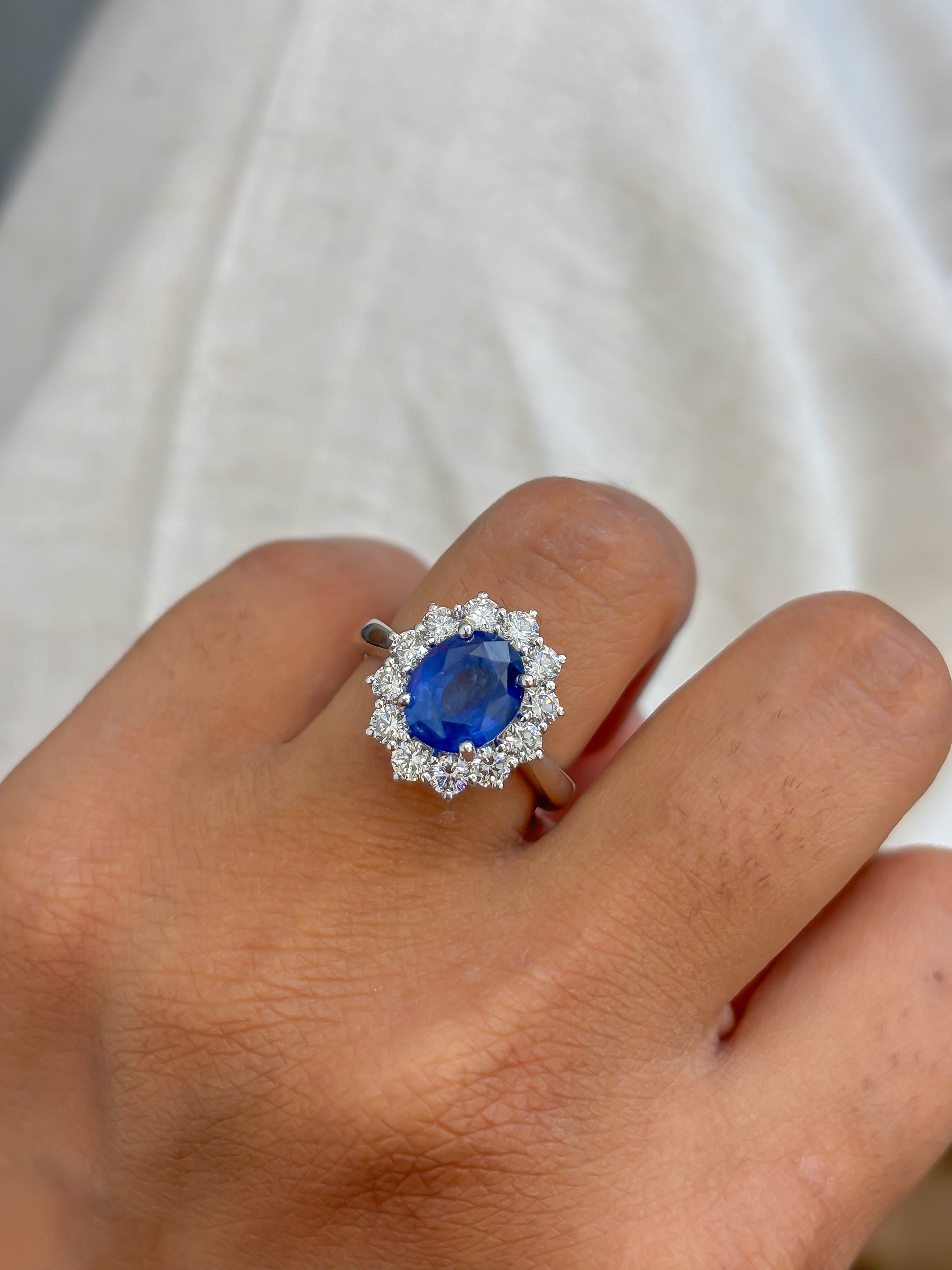 JPRG-4163/10207 Blue Sapphire Diamond Ring | 18K