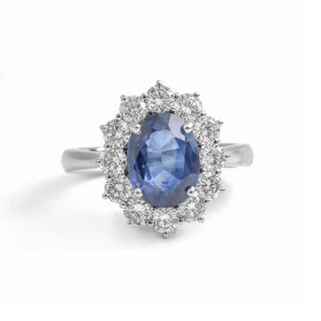 JPRG-4163/10207 Blue Sapphire Diamond Ring | 18K