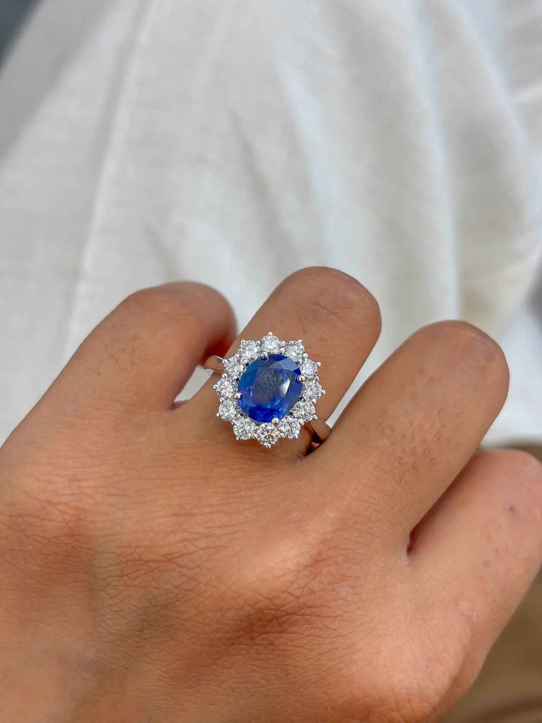 JPRG-4164/10208 Blue Sapphire Diamond Ring | 18K