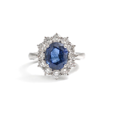 JPRG-4164/10208 Blue Sapphire Diamond Ring | 18K