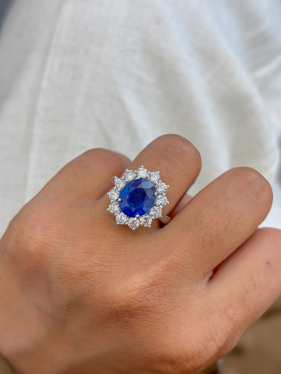 JPRG-4166/10210 Blue Sapphire Diamond Ring | 18K