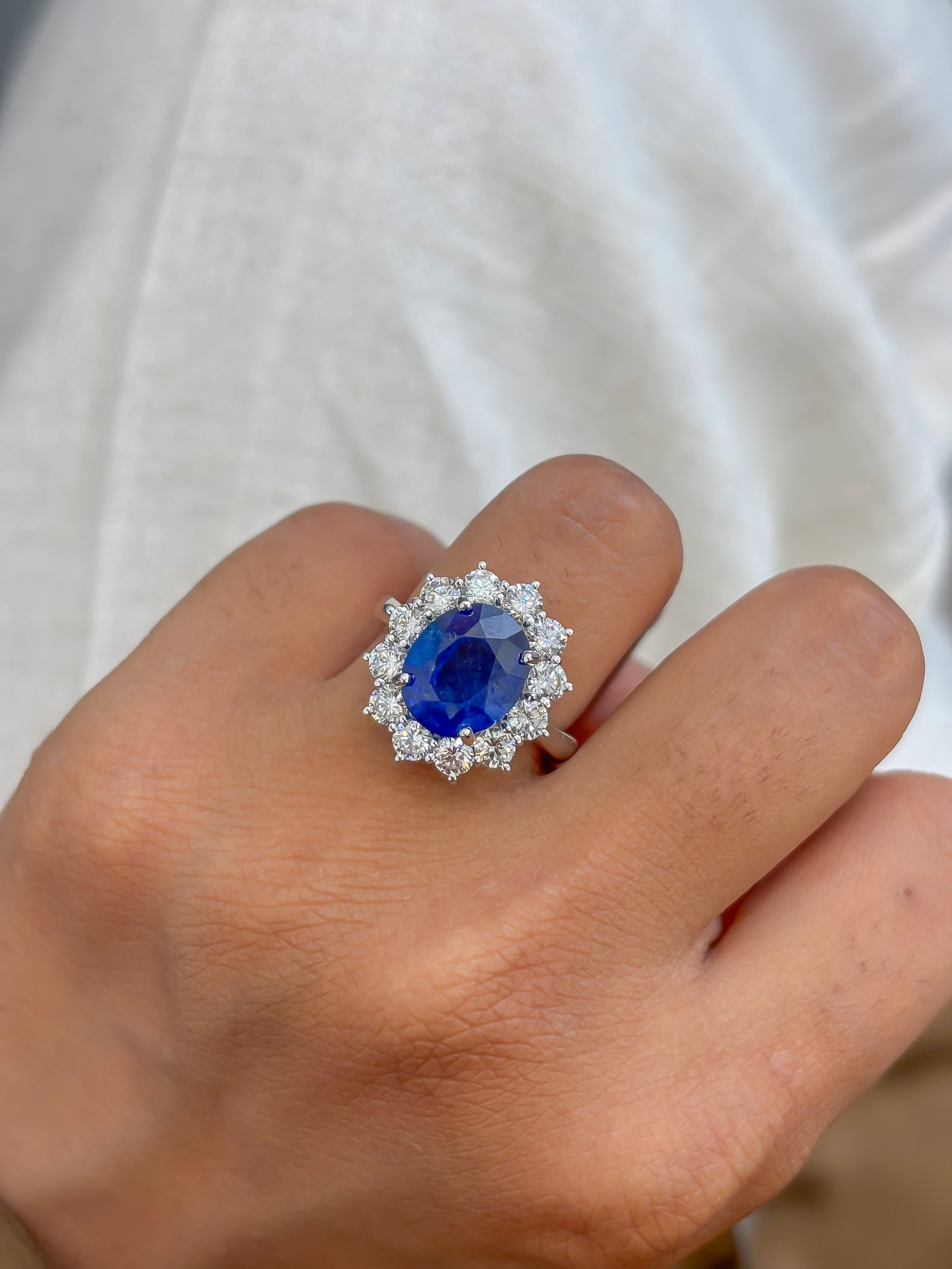JPRG-4166/10210 Blue Sapphire Diamond Ring | 18K
