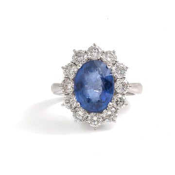 JPRG-4166/10210 Blue Sapphire Diamond Ring | 18K