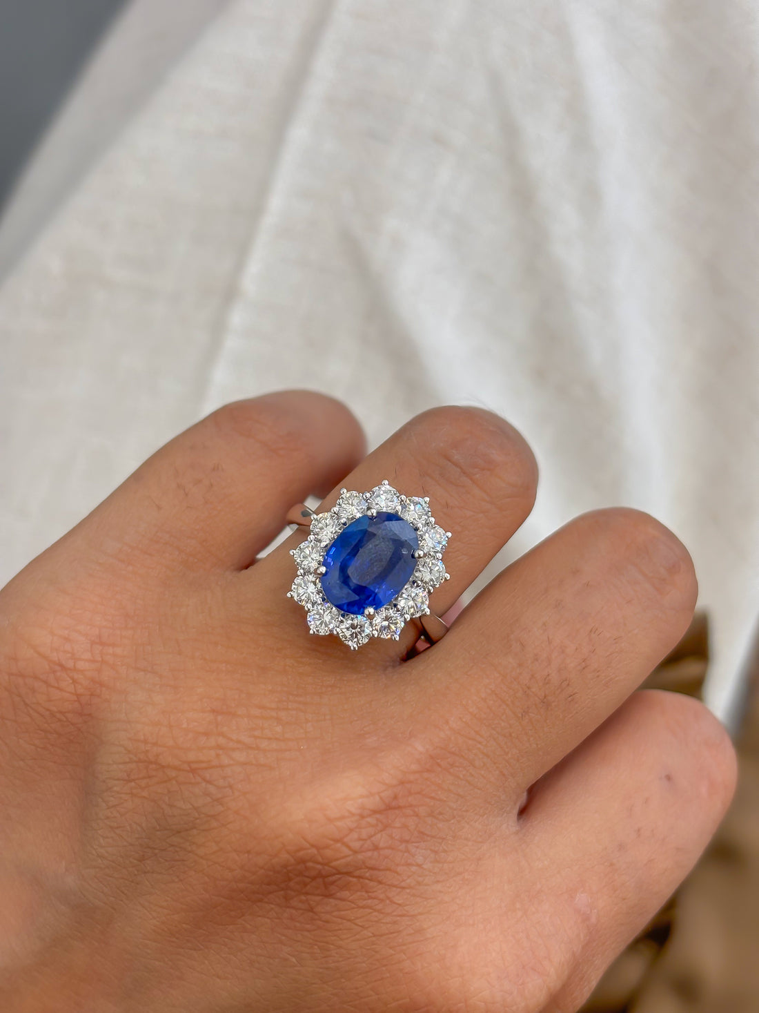 JPRG-4167/10211 Blue Sapphire Diamond Ring | 18K