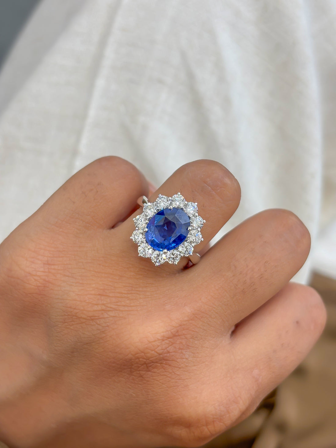 JPRG-4168/10212 Blue Sapphire Diamond Ring | 18K