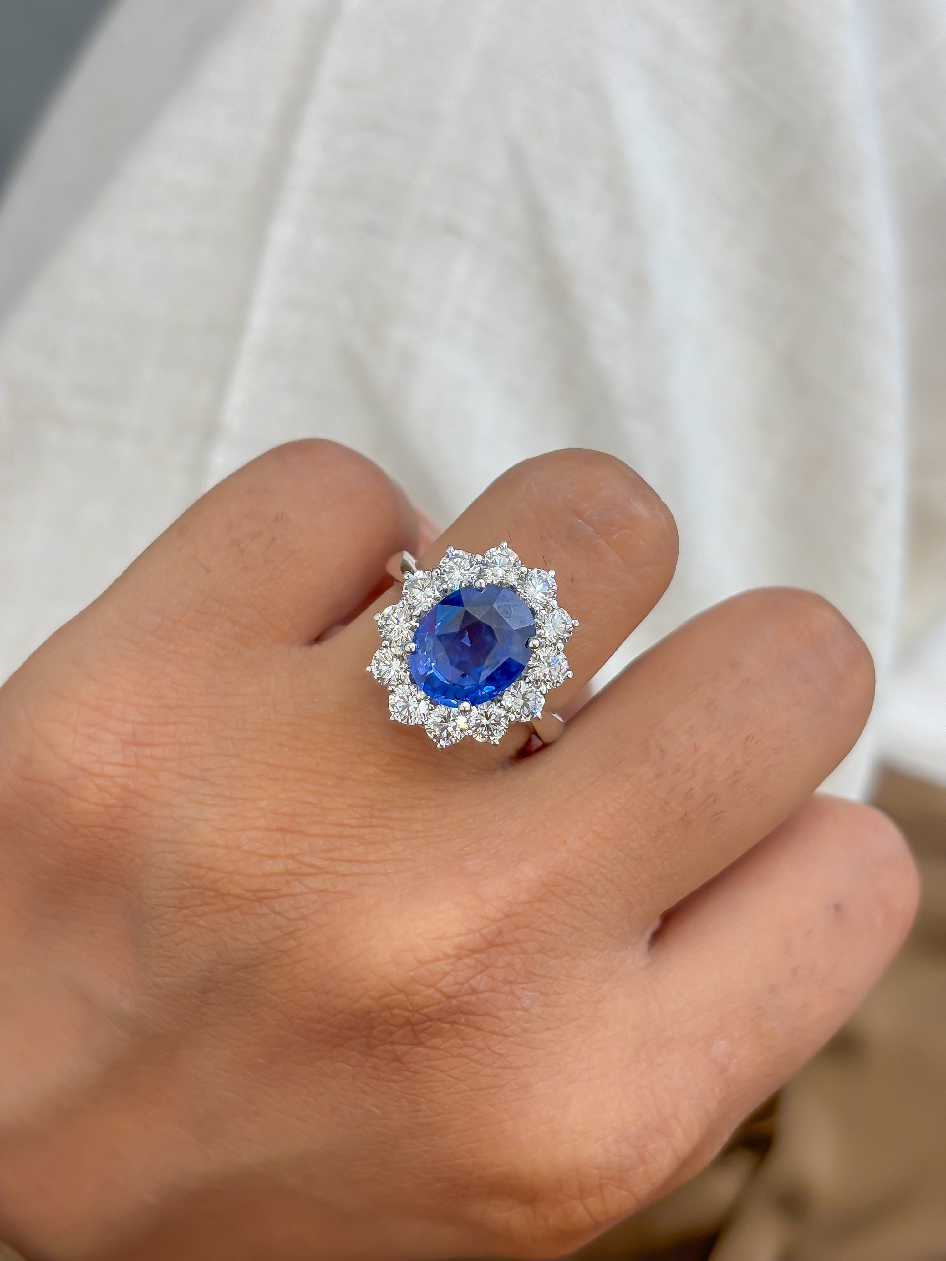 JPRG-4168/10212 Blue Sapphire Diamond Ring | 18K