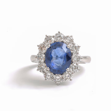 JPRG-4168/10212 Blue Sapphire Diamond Ring | 18K