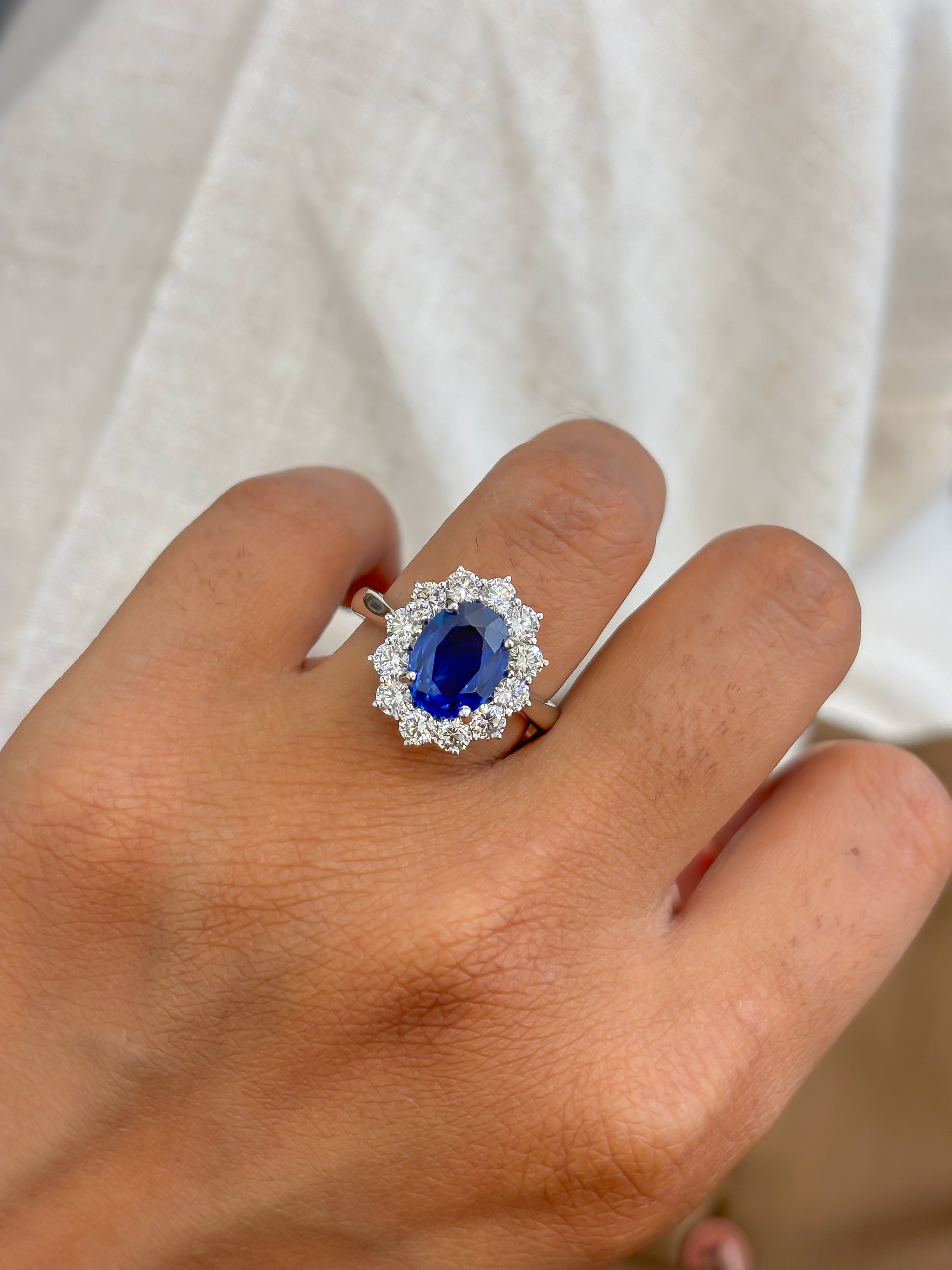 JPRG-4169/10213 Blue Sapphire Diamond Ring | 18K