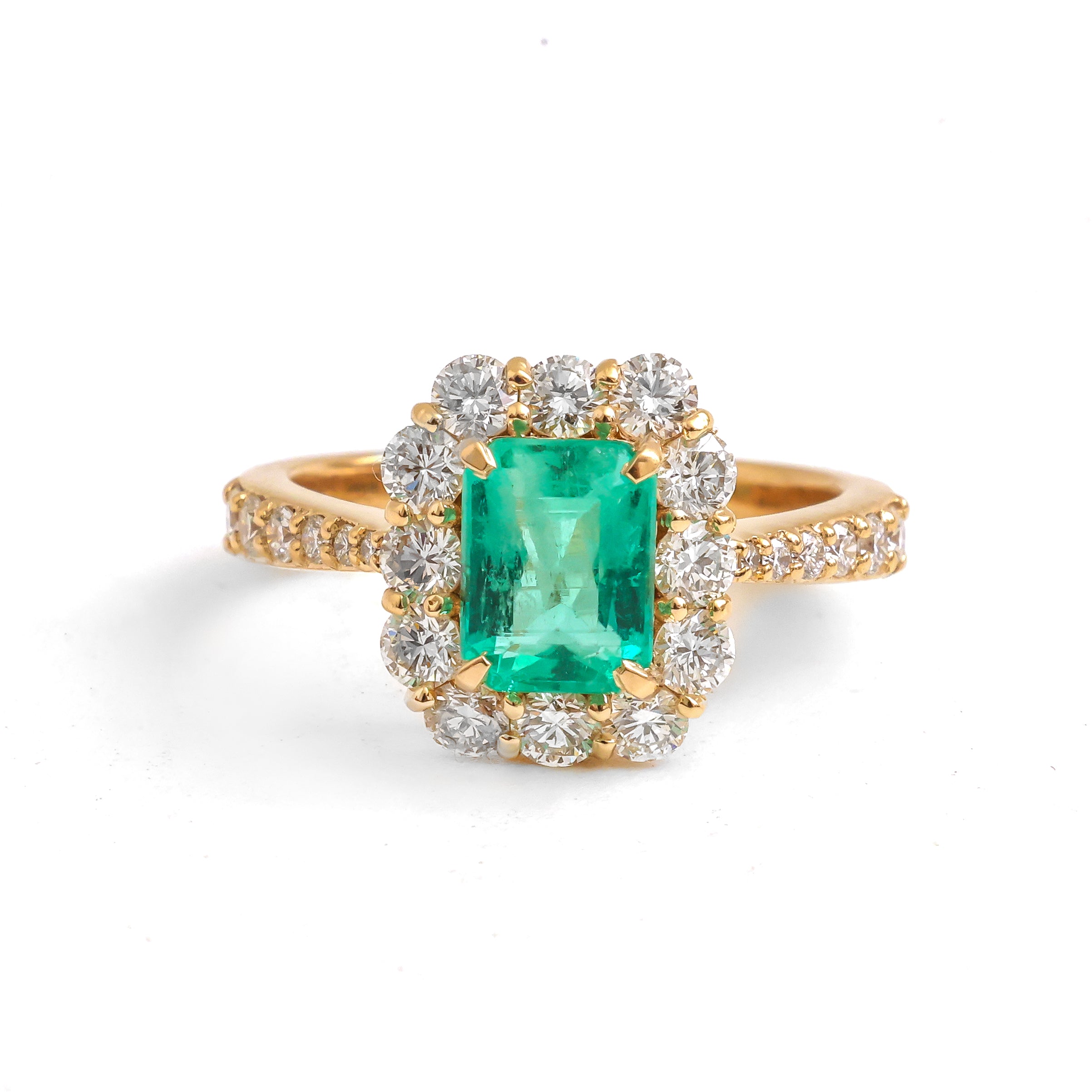 JPRG-4173/10223 Colombian Emerald Diamond Ring | 18K